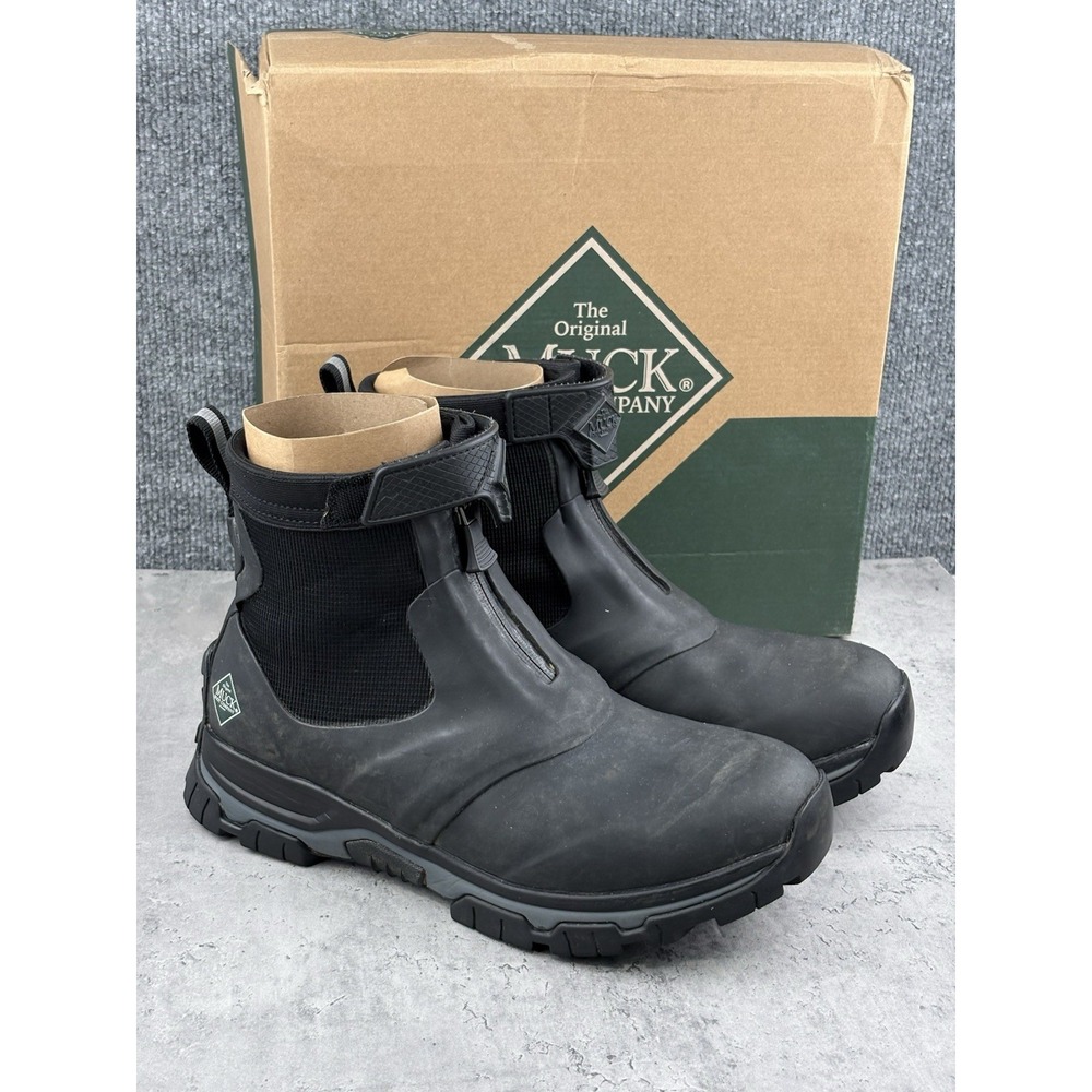 Muck Boot Apex Mid Zip Boot Black Mens Size 9 Waterproof